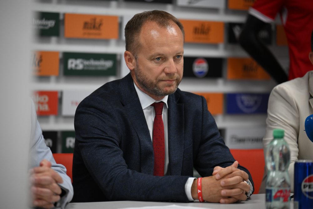 Tlačová konferencia AS Trenčín pred štartom novej sezóny Niké ligy a pri príležitosti predstavenia nového generálneho sponzora