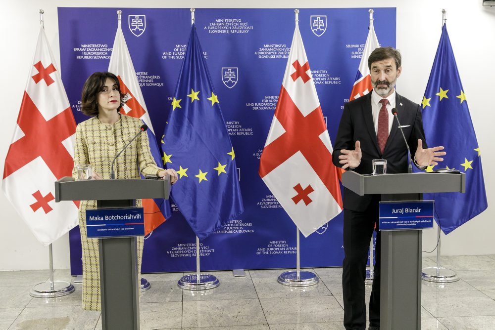 Šéf slovenskej diplomacie Juraj Blanár prijal v Bratislave ministerku zahraničných vecí Gruzínska Maku Bočorišviliovú