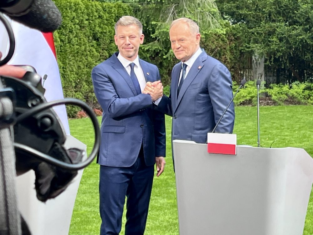 Maďarský premiér Peter Magyar v Poľsku