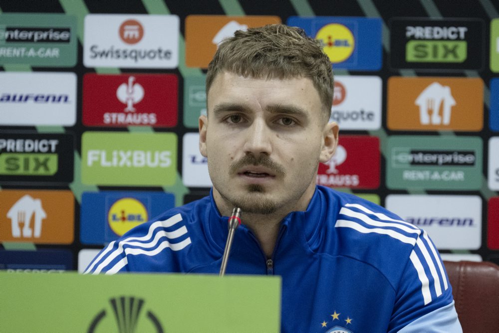 Tlačová konferencia ŠK Slovan Bratislava pred zápasom 5. kola ligovej fázy Konferenčnej ligy proti domácemu FK Škendija Tetovo