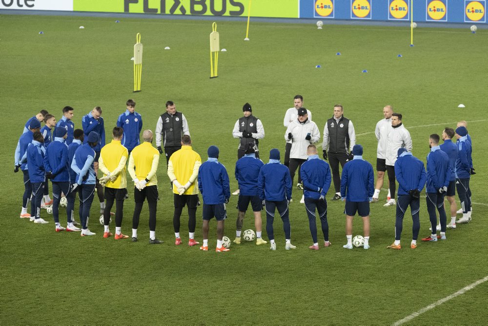 Tréning ŠK Slovan Bratislava pred zápasom 5. kola ligovej fázy Konferenčnej ligy proti domácemu FK Škendija Tetovo