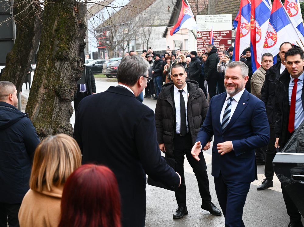 Prezident SR Peter Pellegrini so srbským prezidentom Aleksandarom Vučićom na návšteve slovenskej komunity v Srbsku