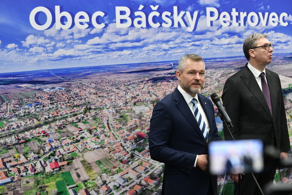 Tlačová konferencia prezidenta SR Petra Pellegriniho so srbským prezidentom Aleksandarom Vučićom po návšteve slovenskej komunity v Srbsku