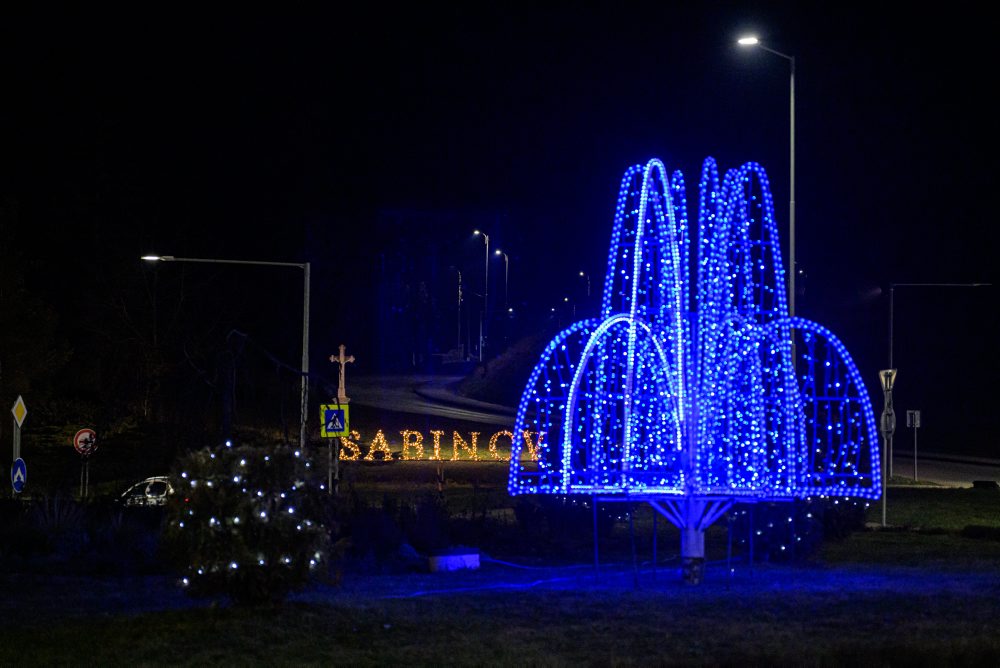 Vianočná výzdoba a osvetlenie v Sabinove