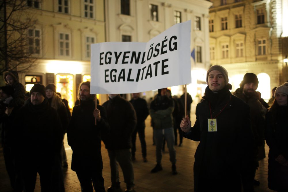 Na Hlavnom námestí protestovali mladí Maďari žijúci na Slovensku
