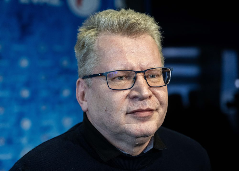 Hovorca SFZ Juraj Čurný počas vyjadrenia k aktuálnej situácii v Slovenskom futbalovom zväze