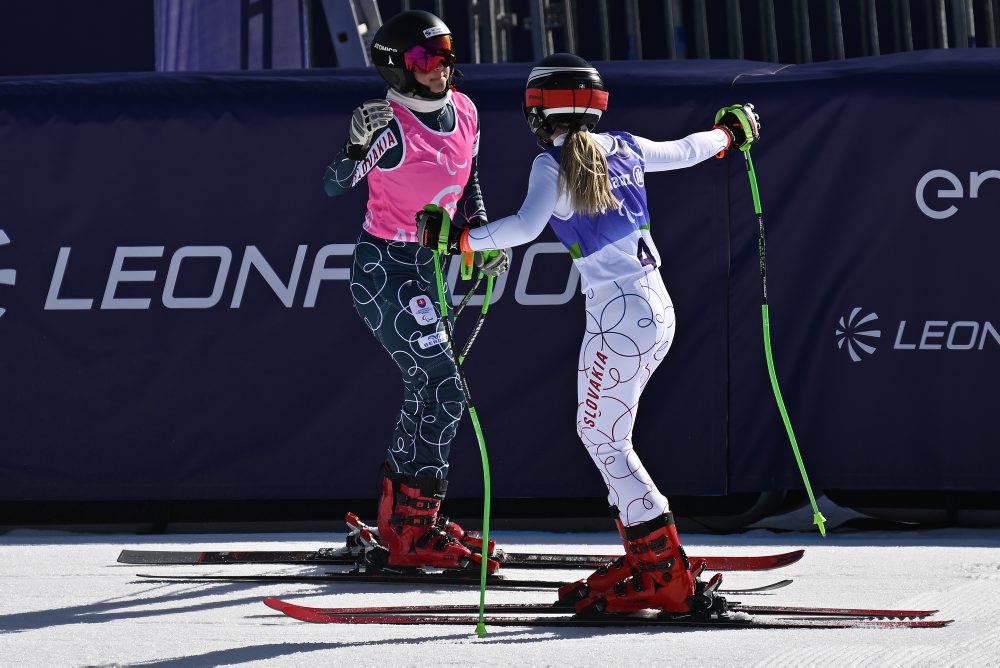 Tréningová jazda slovenských paraalpských lyžiarov na ZPH26 v Cortine d'Ampezzo