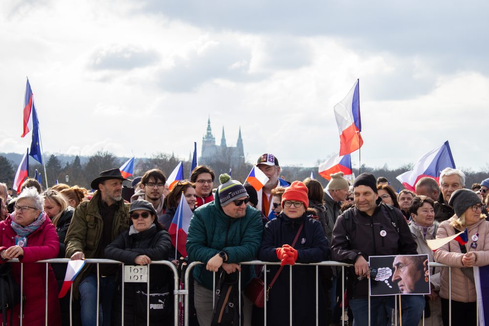 Zhromaždenie v Prahe proti krokom vlády a za budúcnosť Česka