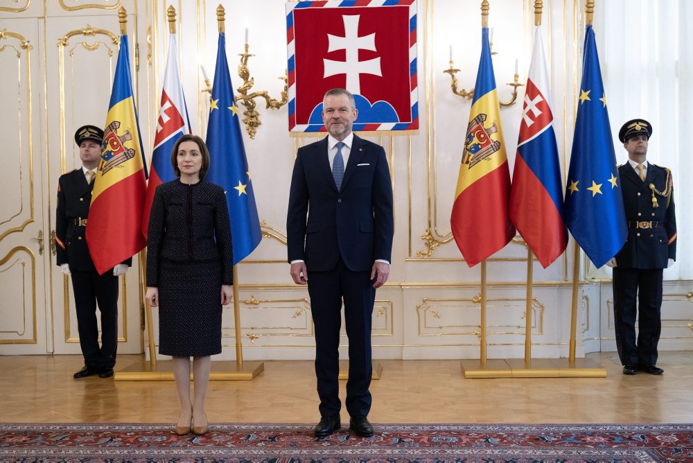 Prezident SR Peter Pellegrini prijal v Prezidentskom paláci prezidentku Moldavskej republiky Maiu Sanduovú