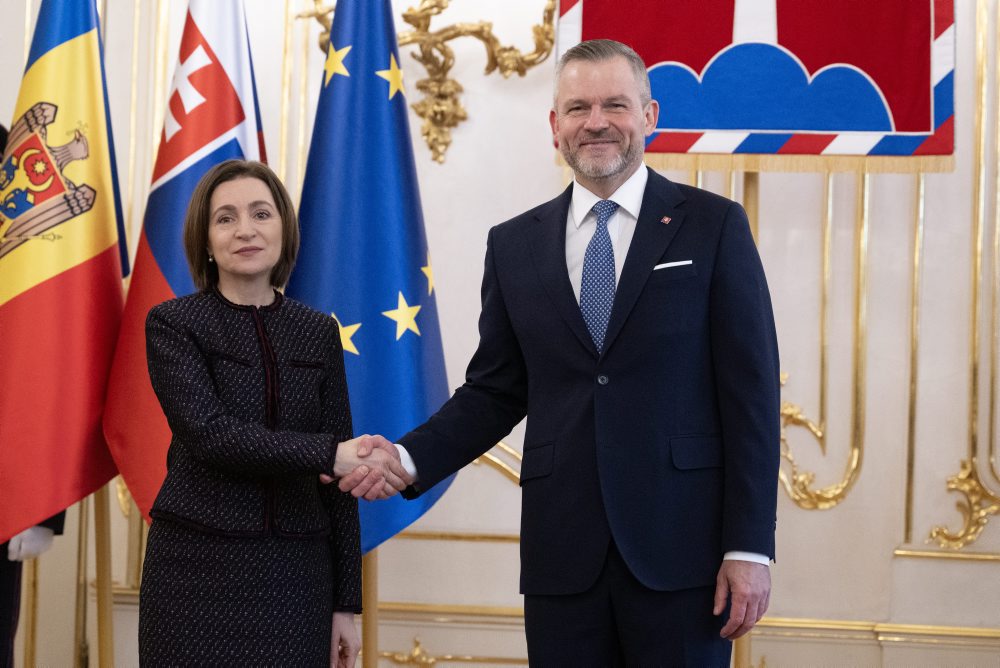 Prezident SR Peter Pellegrini prijal v Prezidentskom paláci prezidentku Moldavskej republiky Maiu Sanduovú