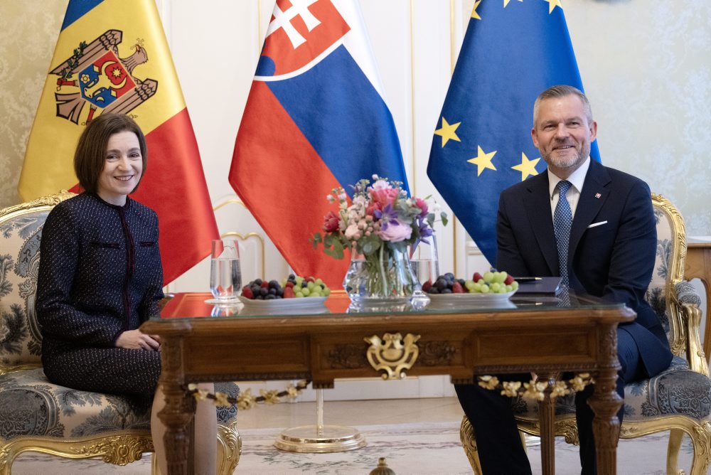 Prezident SR Peter Pellegrini prijal v Prezidentskom paláci prezidentku Moldavskej republiky Maiu Sanduovú