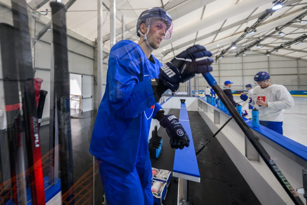 Tréning slovenskej hokejovej reprezentácie pred ZOH 