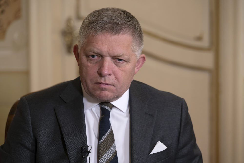 Predseda vlády SR Robert Fico počas rozhovoru pre TASR