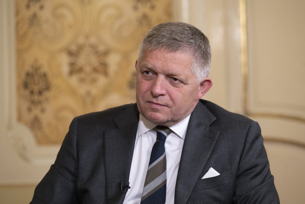 Predseda vlády SR Robert Fico počas rozhovoru pre TASR