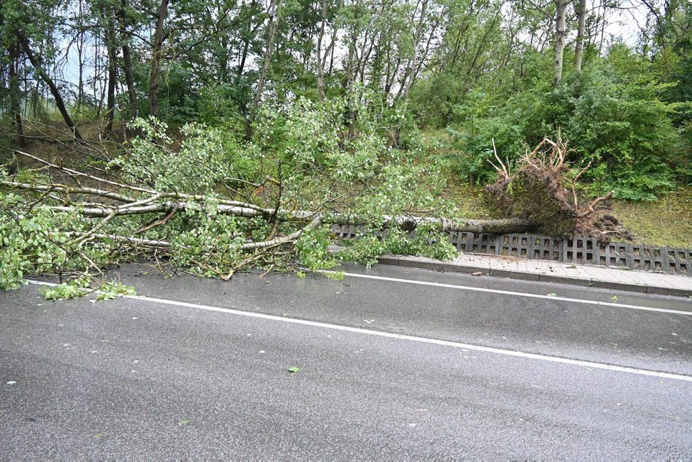Humenné zasiahla silná búrka s krupobitím, vyvracala stromy a zaplavila ulice