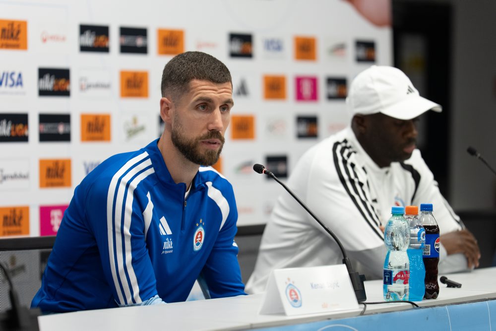 Predzápasová tlačová konferencia ŠK Slovan Bratislava pred odvetou 2. predkola Ligy majstrov 