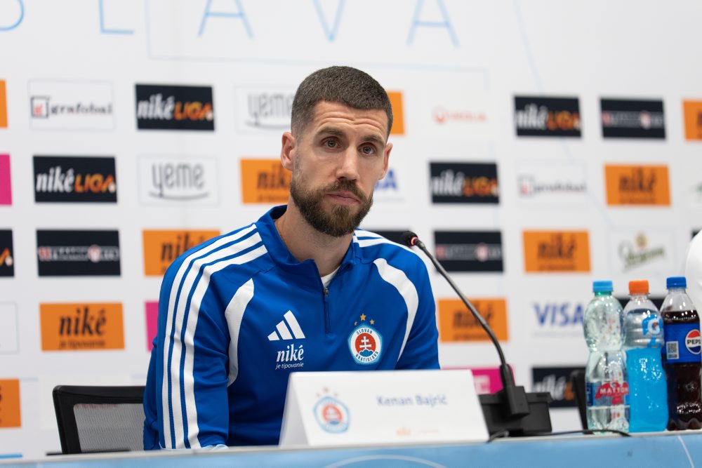 Predzápasová tlačová konferencia ŠK Slovan Bratislava pred odvetou 2. predkola Ligy majstrov 