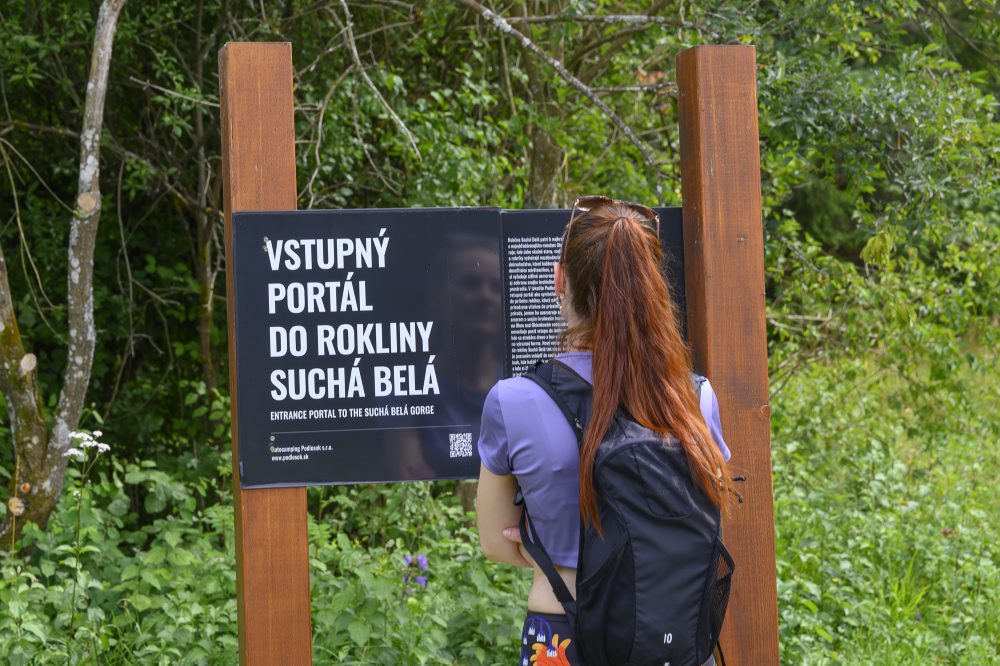 Vstup do rokliny Suchá Belá v Slovenskom raji 