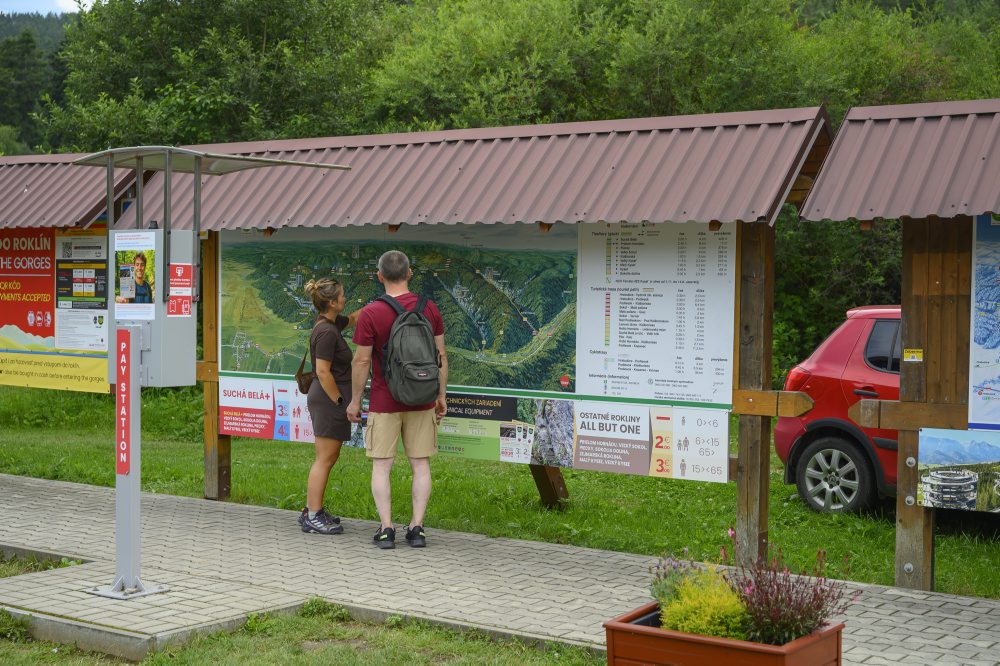 Vstup do rokliny Suchá Belá v Slovenskom raji 