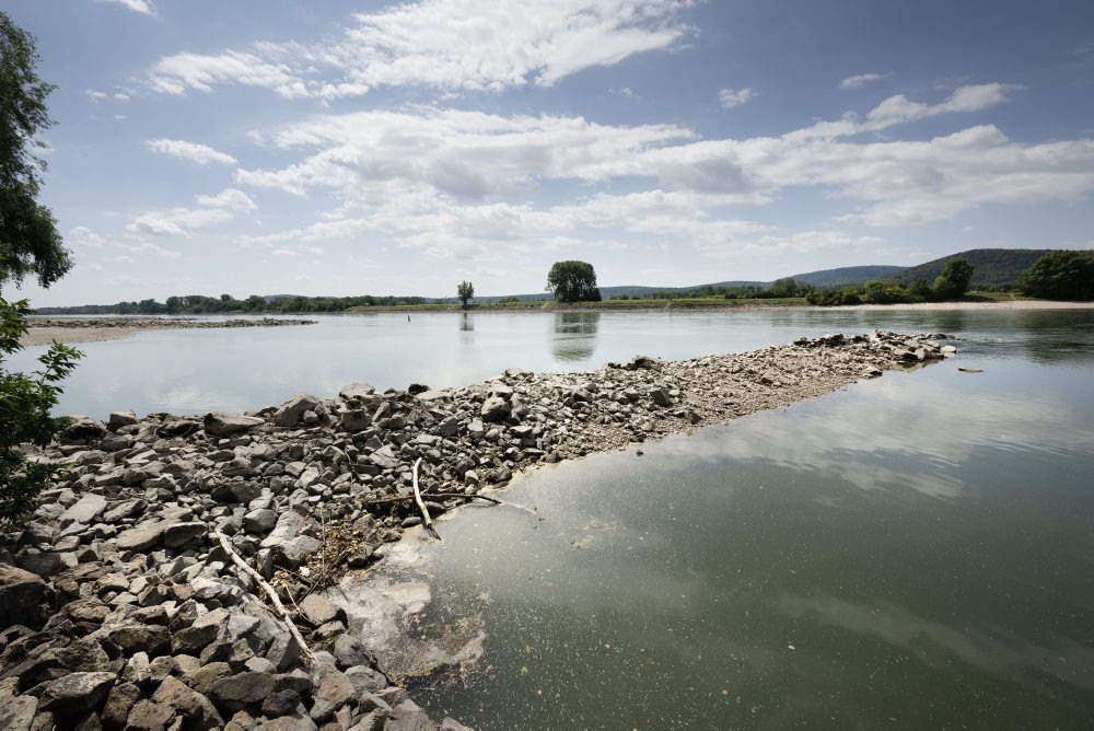 Nízky stav vodnej hladiny Dunaja v Bratislave  