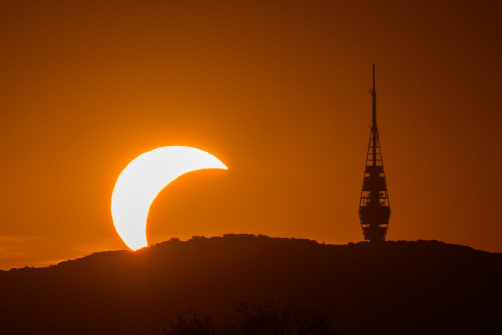 Čiastočné zatmenie Slnka v Moste pri Bratislave 