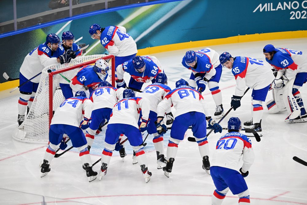 Slovenskí hokejisti pred zápasom Švédsko - Slovensko 