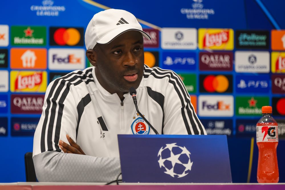 Tlačová konferencia ŠK Slovan Bratislava pred prvým zápasom play off ligovej fázy Ligy majstrov s NK Celje 