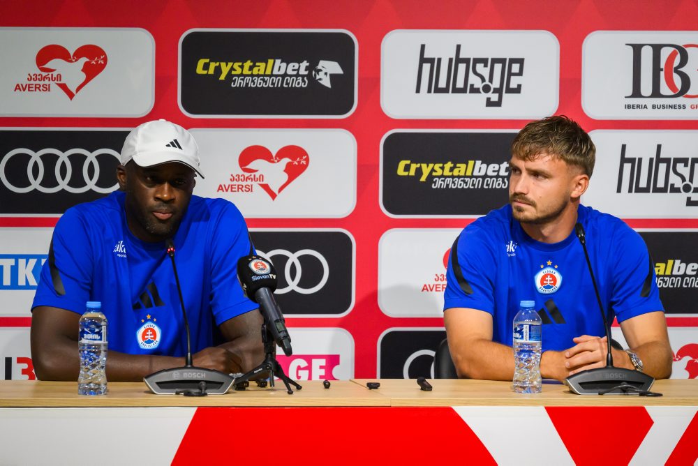 Predzápasová tlačová konferencia ŠK Slovan Bratislava pred prvým zápasom 2. predkola Ligy majstrov 