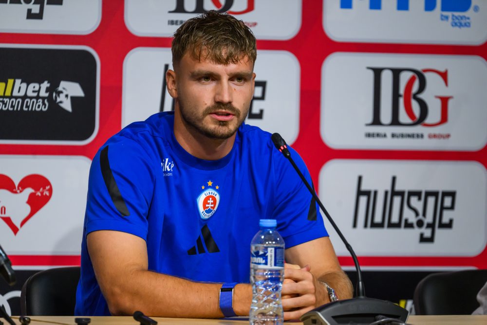 Predzápasová tlačová konferencia ŠK Slovan Bratislava pred prvým zápasom 2. predkola Ligy majstrov 
