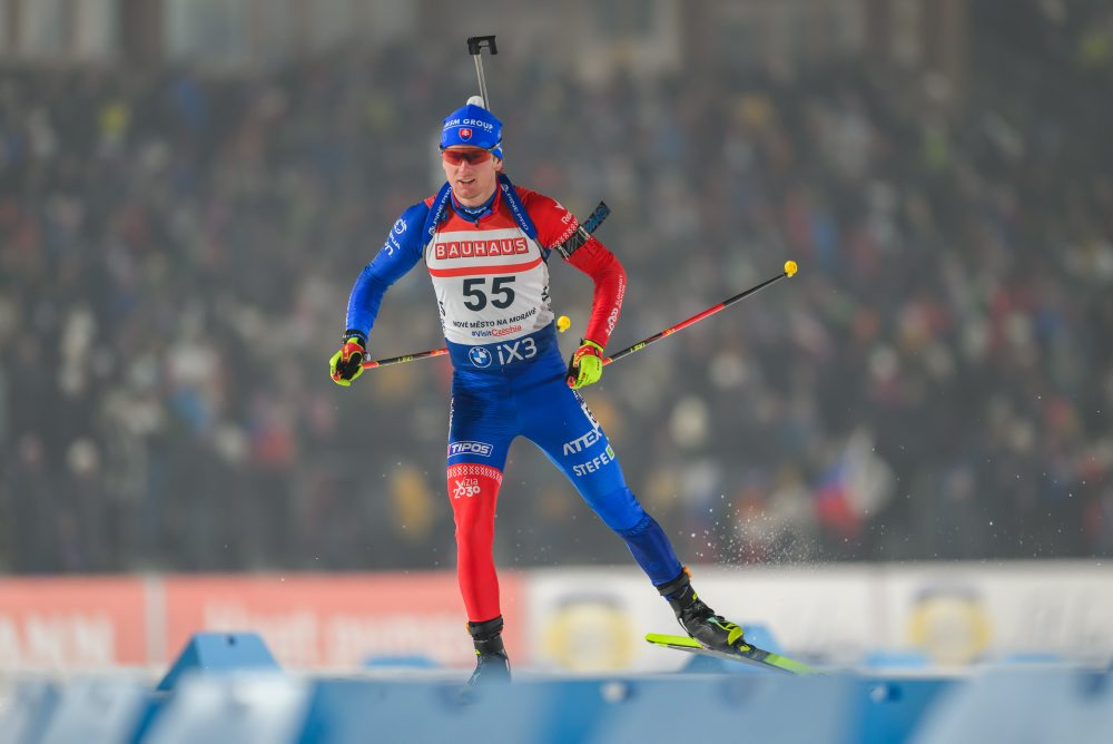 slovenský biatlonista Šimon Adamov 