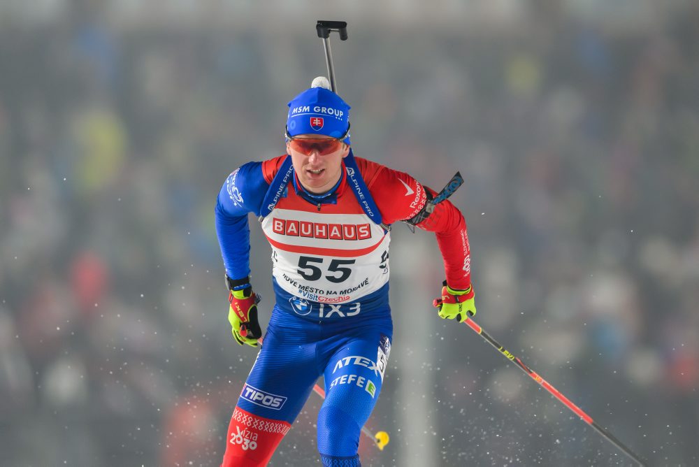 slovenský biatlonista Šimon Adamov 