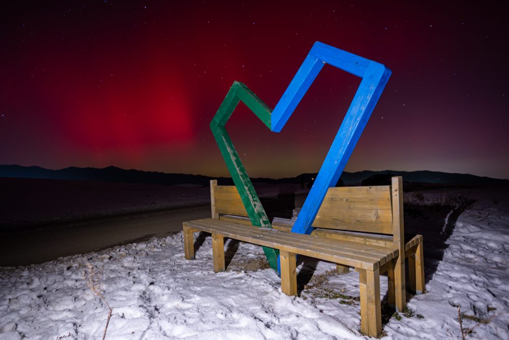 Polárna žiara nad Rajeckou dolinou