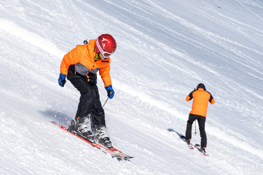 Lyžovačka na Lomnickom sedle vo Vysokých Tatrách