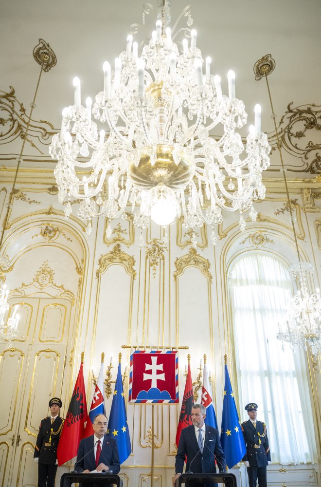 Prezident SR Peter Pellegrini prijal v Prezidentskom paláci albánskeho prezidenta Bajrama Begaja
