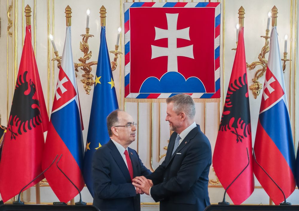 Prezident SR Peter Pellegrini prijal v Prezidentskom paláci albánskeho prezidenta Bajrama Begaja