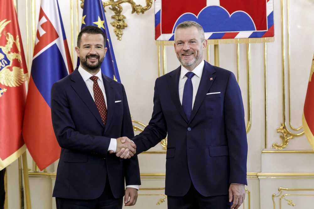 Prezident SR Peter Pellegrini prijal v Prezidentskom paláci v Bratislave prezidenta Čiernej Hory Jakova Milatovića 