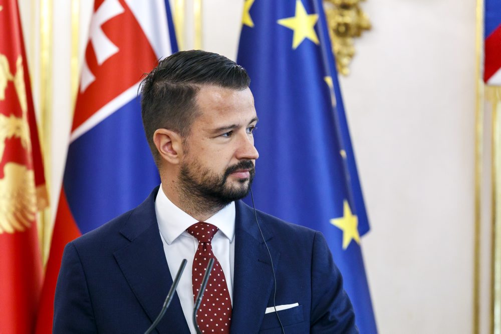 Prezident SR Peter Pellegrini prijal v Prezidentskom paláci v Bratislave prezidenta Čiernej Hory Jakova Milatovića 