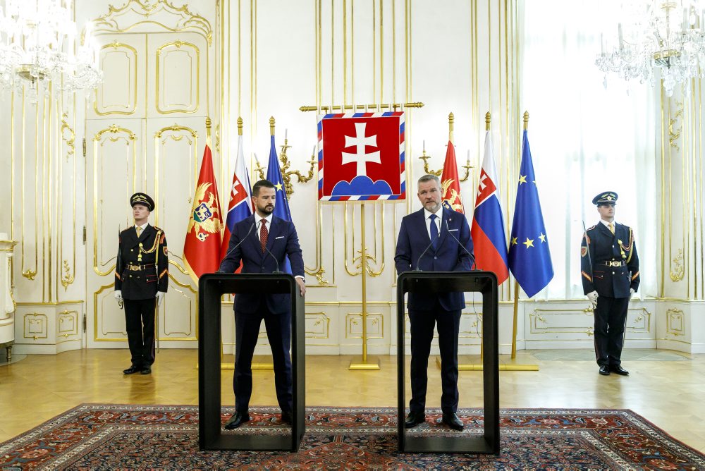 Prezident SR Peter Pellegrini prijal v Prezidentskom paláci v Bratislave prezidenta Čiernej Hory Jakova Milatovića 