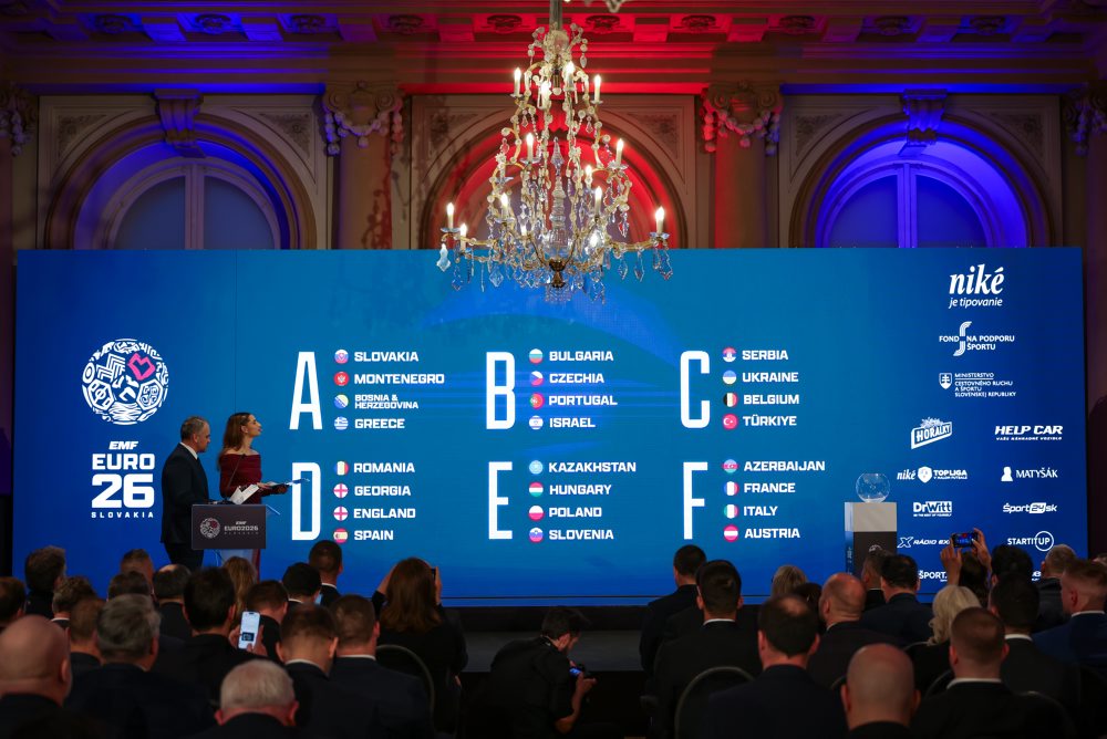 Žreb základných skupín ME 2026 v malom futbale 