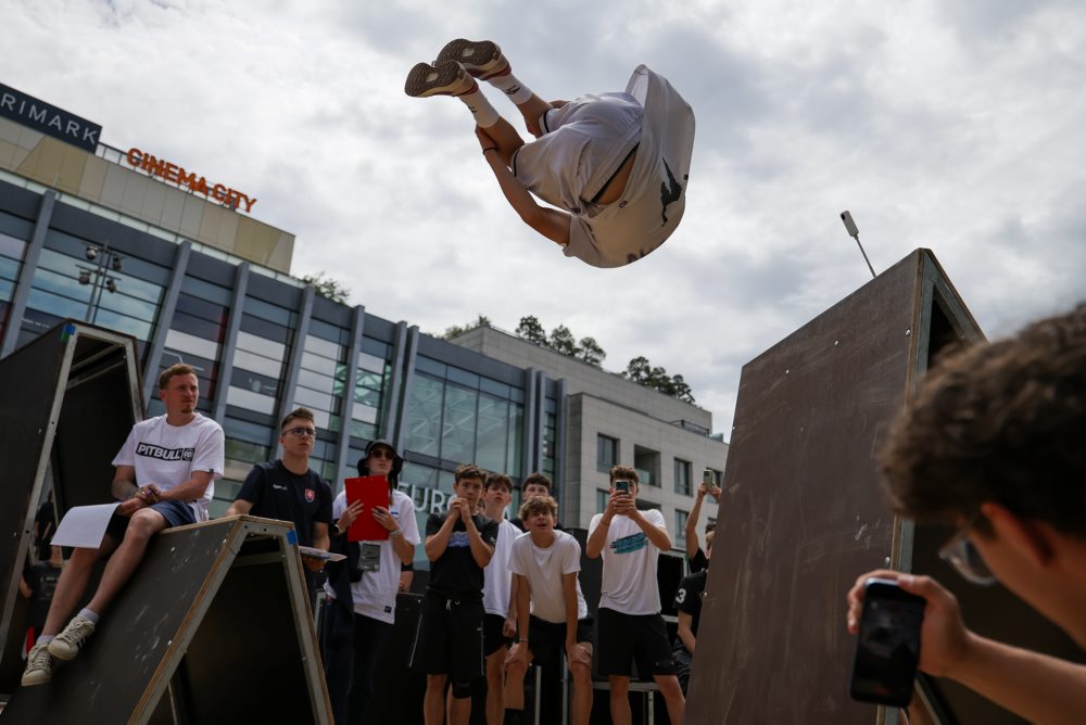 Medzinárodná parkourová súťaž Slovak parkour v Bratislave