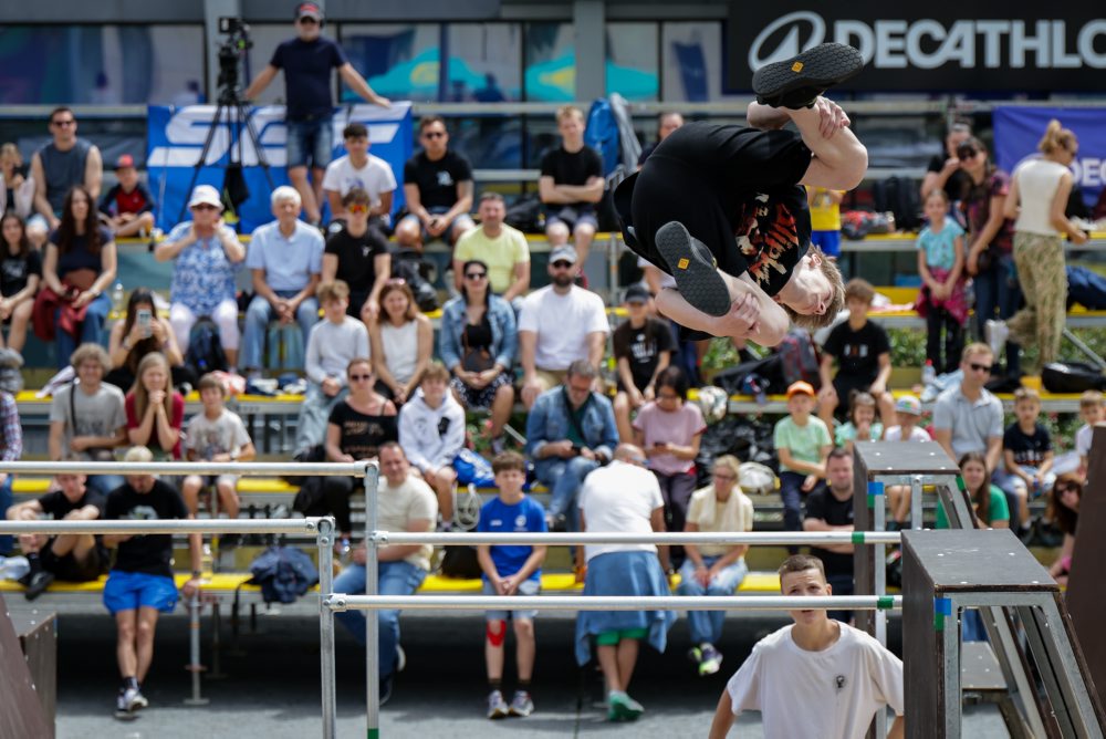 Medzinárodná parkourová súťaž Slovak parkour v Bratislave