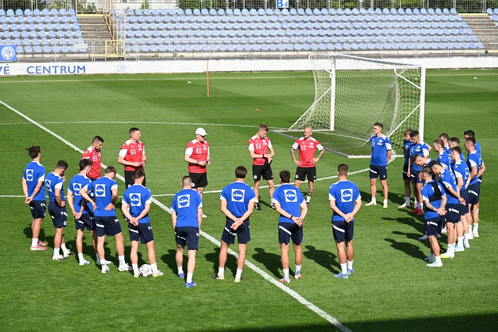 Tréning slovenskej futbalovej reprezentácie pred prípravnými zápasmi Slovenska s Maltou a Čiernou Horou