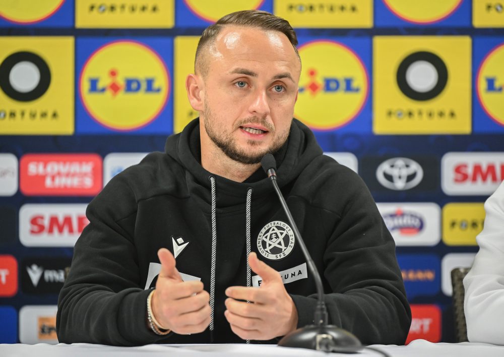 Oficiálna tlačová konferencia Slovenska pred priateľským zápasom s Rumunskom