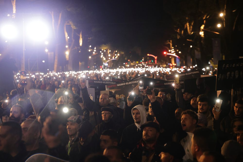 Protivládny protest v Albánsku 