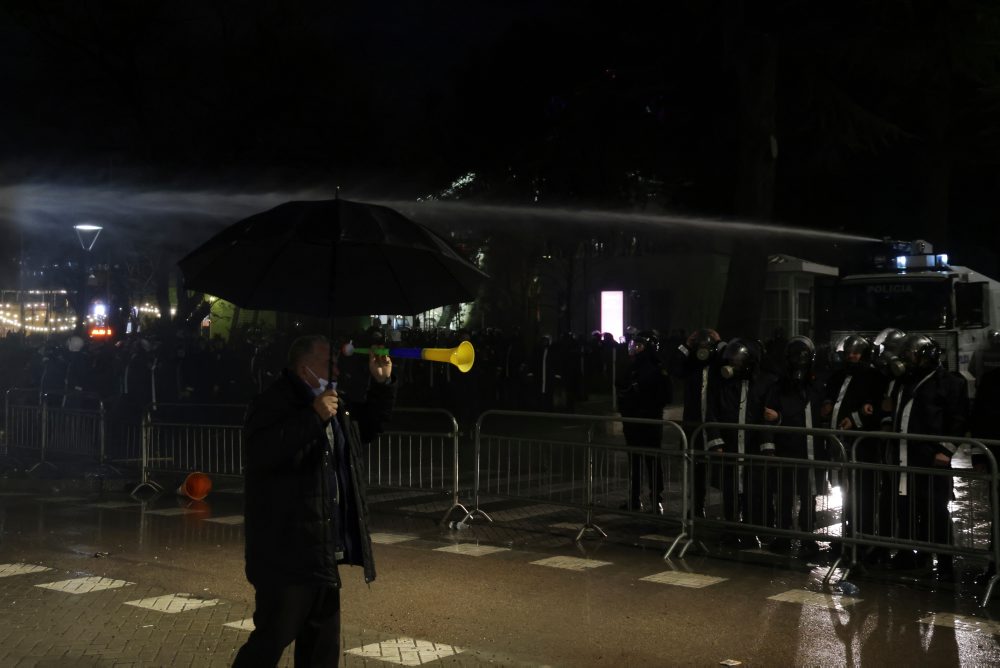 Protivládny protest v Albánsku 