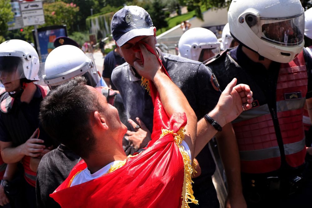 Protivládny protest v Albánsku