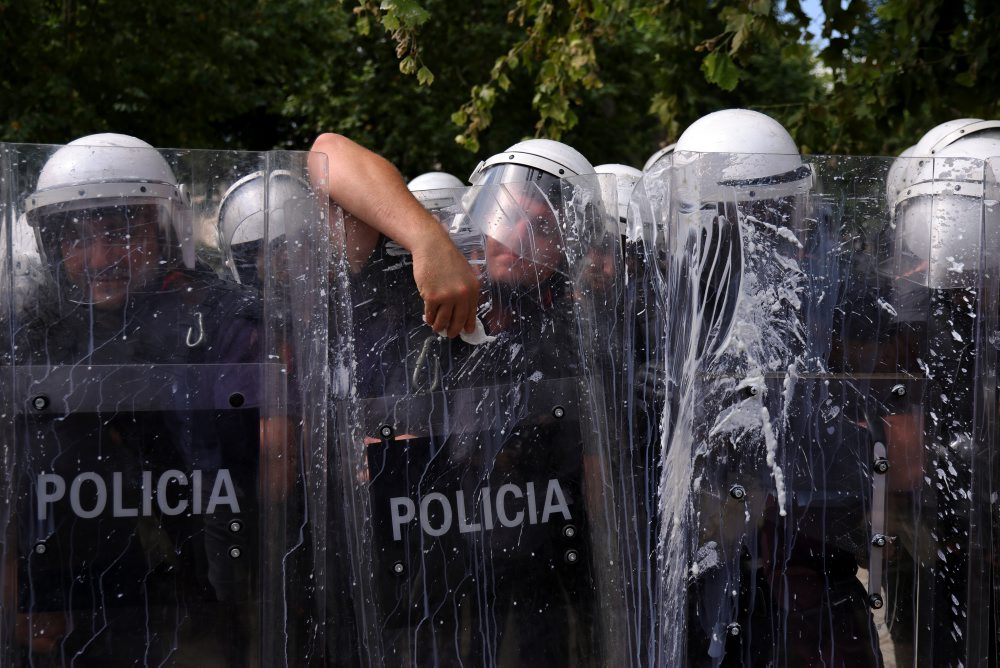 Protivládny protest v Albánsku