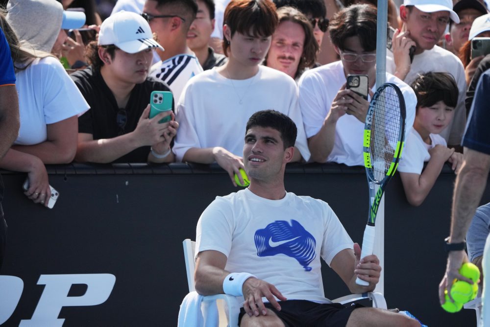 Španiel Carlos Alcaraz na tréningu pred grandslamovým turnajom Australian Open