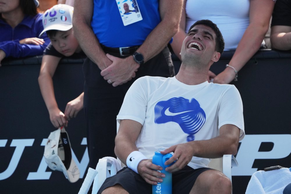 Španiel Carlos Alcaraz na tréningu pred grandslamovým turnajom Australian Open
