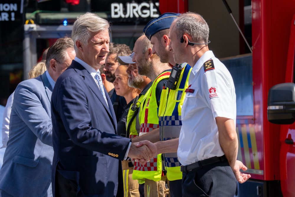 Požiar na stavbe v Bruseli 